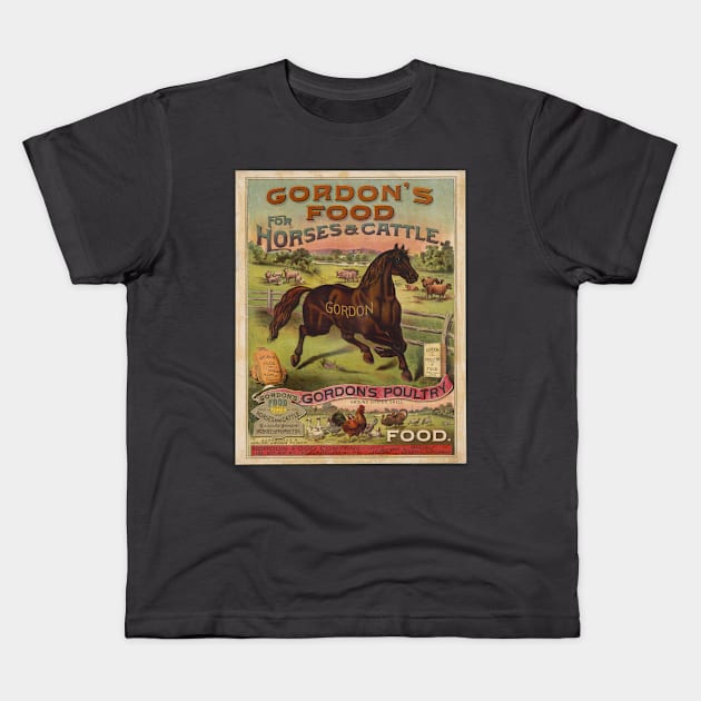 Vintage retro horse poster art Kids T-Shirt by SpaceWiz95